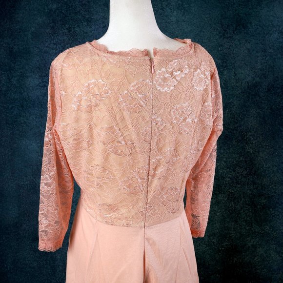 NWT Halcyeen | Pink Floral Lace-Bodice A-Line Dress - XL - Picture 5 of 6
